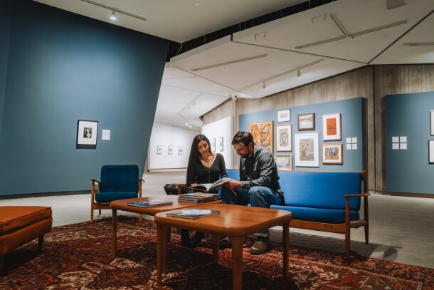 Couple at the Contemporary Calgary exhibit