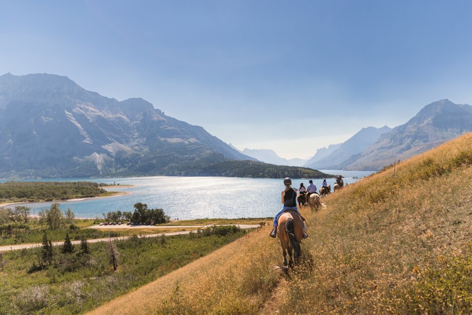 Scenic Trail Ride overlooking the town of Waterton