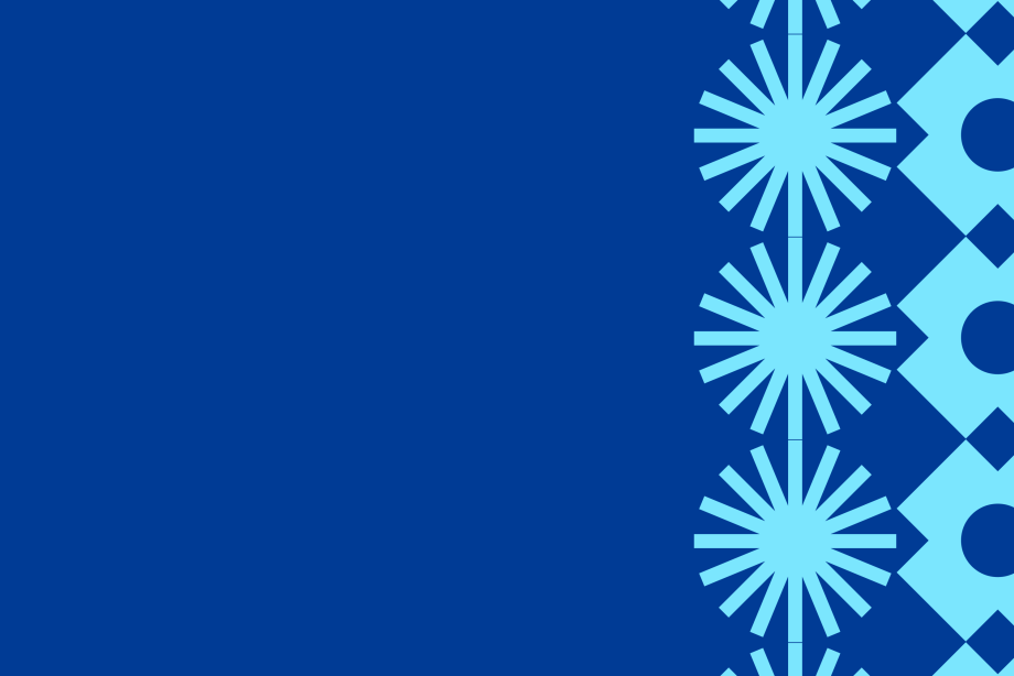 Image of light blue beads on deep blue background