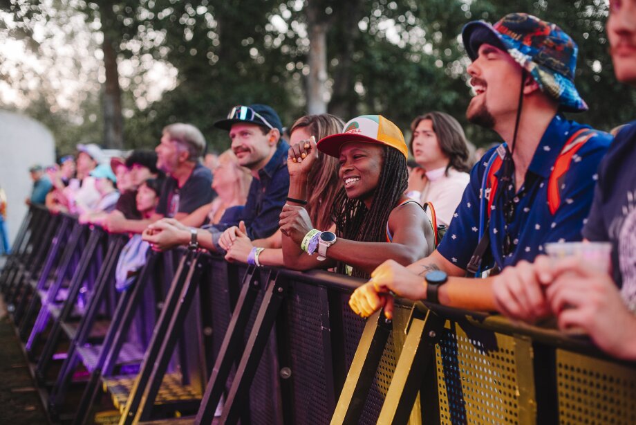 Crowd at the Folk Music Festival stage