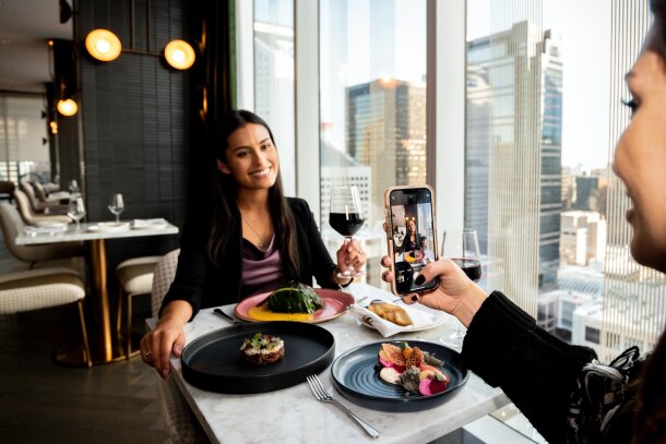 two ladies dining at The Wilde