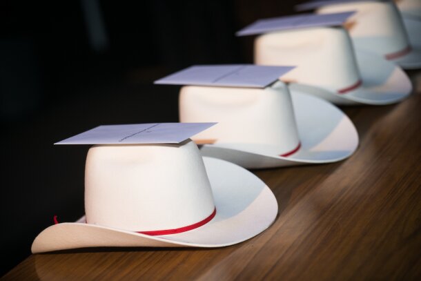 White cowboys hats
