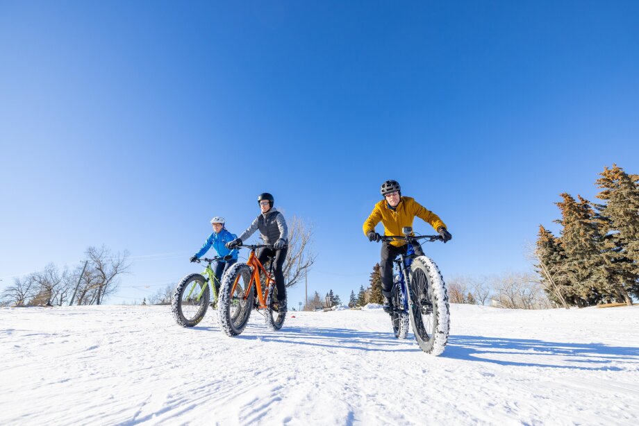 Fat biking through the snow