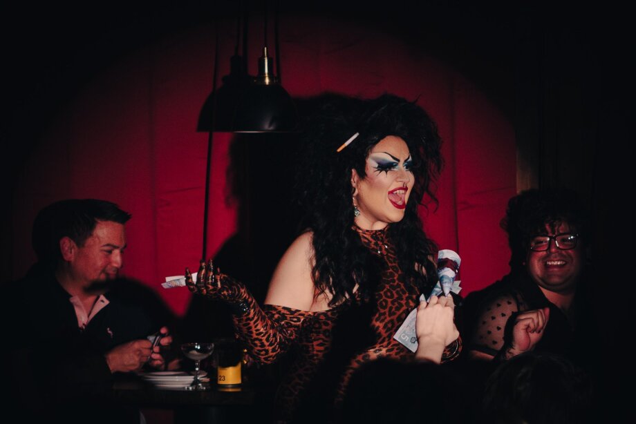 Drag queen performing at The Attic in Calgary