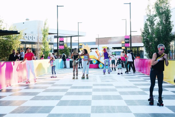Rollerblading at the Deerfoot Mall