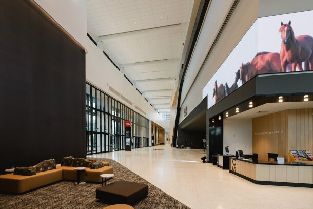 Interior shot of the Information Desk at BMO Centre